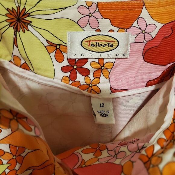 Talbots Bright Floral Cotton Stretch Skirt 12 - Picture 5 of 8